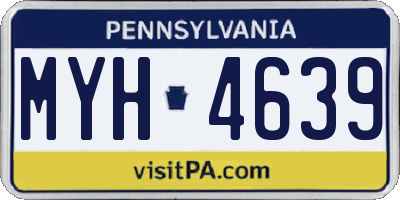PA license plate MYH4639