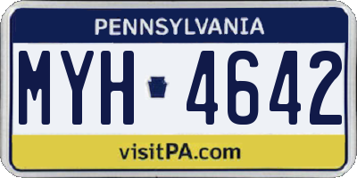 PA license plate MYH4642