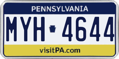 PA license plate MYH4644