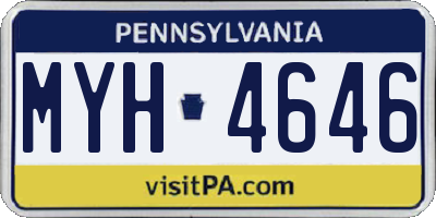 PA license plate MYH4646