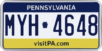 PA license plate MYH4648