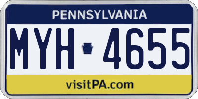 PA license plate MYH4655