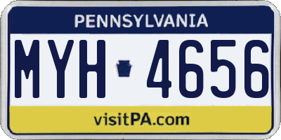 PA license plate MYH4656