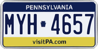 PA license plate MYH4657