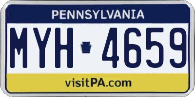 PA license plate MYH4659