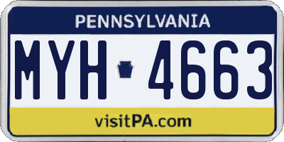 PA license plate MYH4663