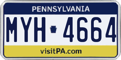 PA license plate MYH4664