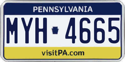 PA license plate MYH4665