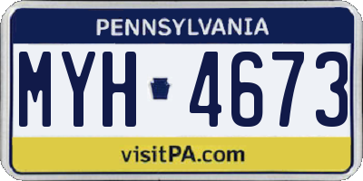 PA license plate MYH4673
