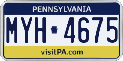 PA license plate MYH4675
