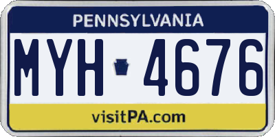 PA license plate MYH4676