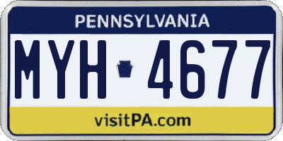 PA license plate MYH4677