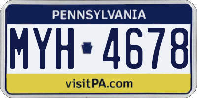 PA license plate MYH4678