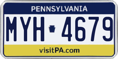 PA license plate MYH4679