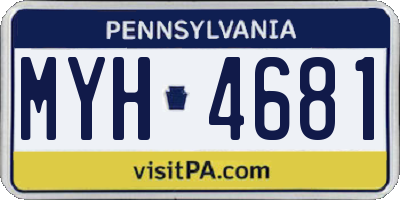 PA license plate MYH4681