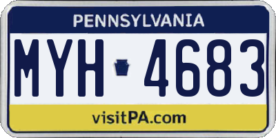 PA license plate MYH4683