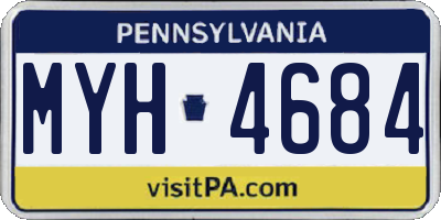 PA license plate MYH4684