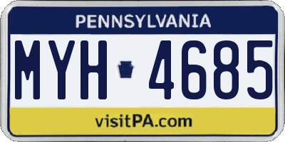 PA license plate MYH4685