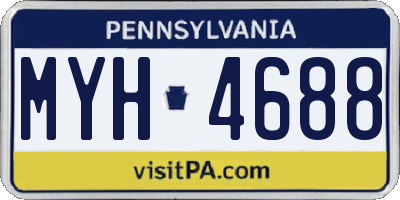 PA license plate MYH4688
