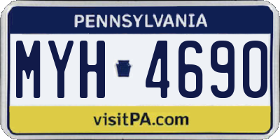 PA license plate MYH4690