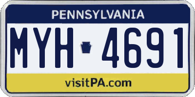 PA license plate MYH4691