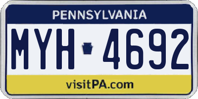 PA license plate MYH4692