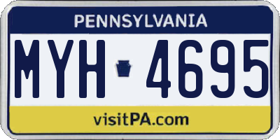 PA license plate MYH4695