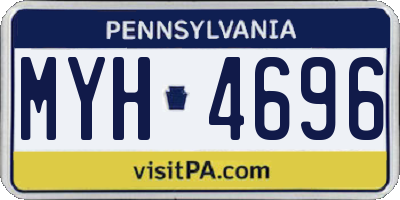 PA license plate MYH4696