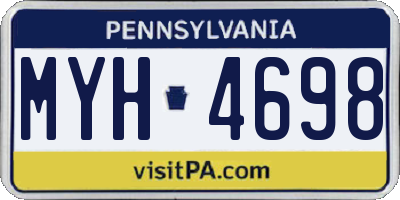 PA license plate MYH4698
