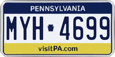 PA license plate MYH4699