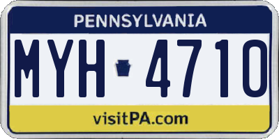 PA license plate MYH4710