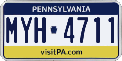 PA license plate MYH4711