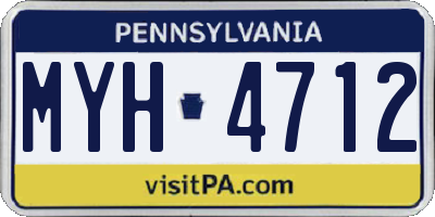 PA license plate MYH4712