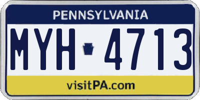 PA license plate MYH4713