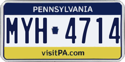 PA license plate MYH4714