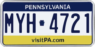 PA license plate MYH4721