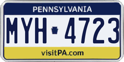 PA license plate MYH4723