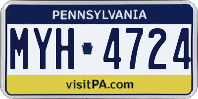 PA license plate MYH4724