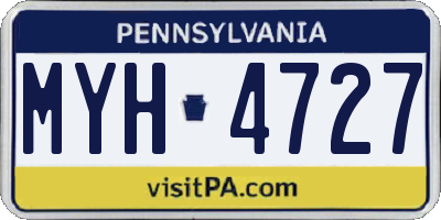 PA license plate MYH4727