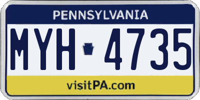 PA license plate MYH4735