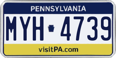 PA license plate MYH4739