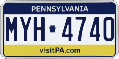 PA license plate MYH4740