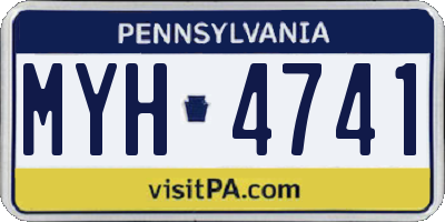 PA license plate MYH4741