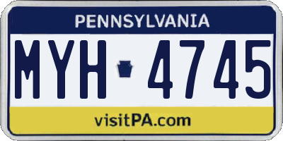 PA license plate MYH4745