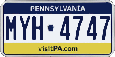 PA license plate MYH4747