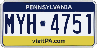 PA license plate MYH4751