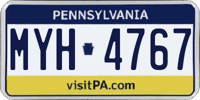PA license plate MYH4767