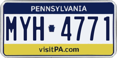 PA license plate MYH4771