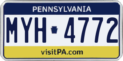 PA license plate MYH4772