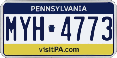PA license plate MYH4773